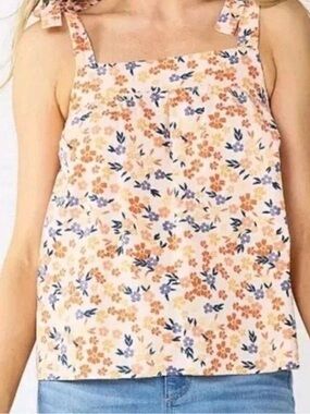 Sonoma Orange Floral Tank Top Size XL